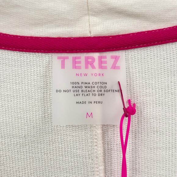 TEREZ Gems Chili Cardigan Sweatshirt Womens Medium Cream Rainbow Rhinestone NWT - Picture 12 of 16